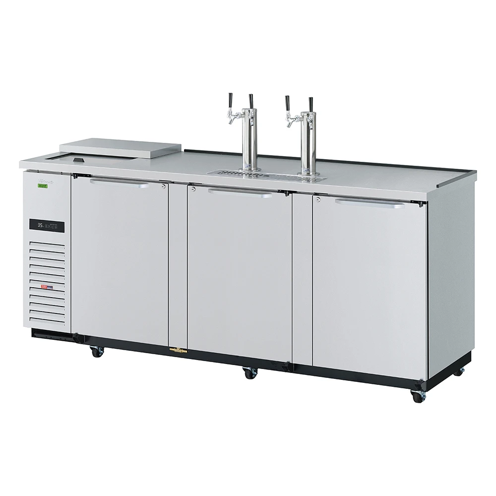Turbo Air TCB-4SDD-N 90 3/8" Kegerator Beer Dispenser w/ (4) 1/2 Keg Capacity - (2) Columns, Stainless, 115v