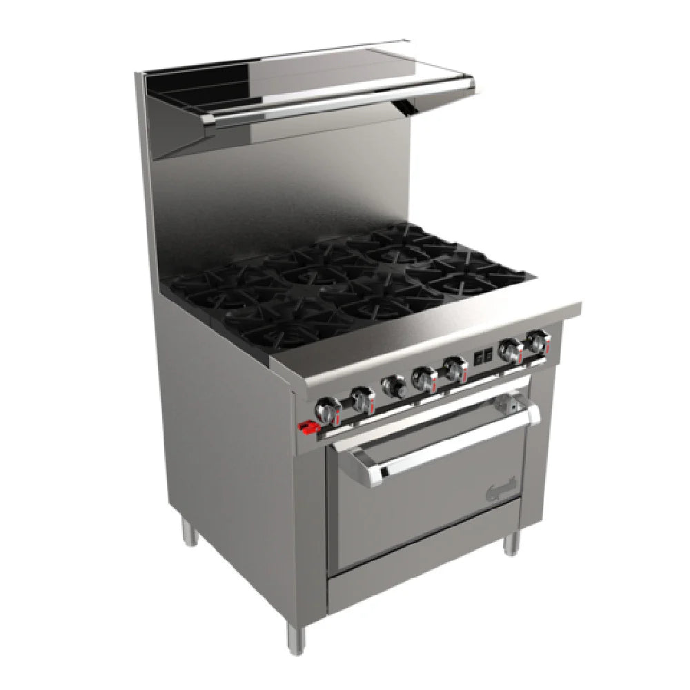 Venancio USA G36CO-36B, 36"L, 6 Burner Range with a Convection Oven, Gas Range w/ (6) Open Burners, (1) Convection Oven, 167.000 BTU