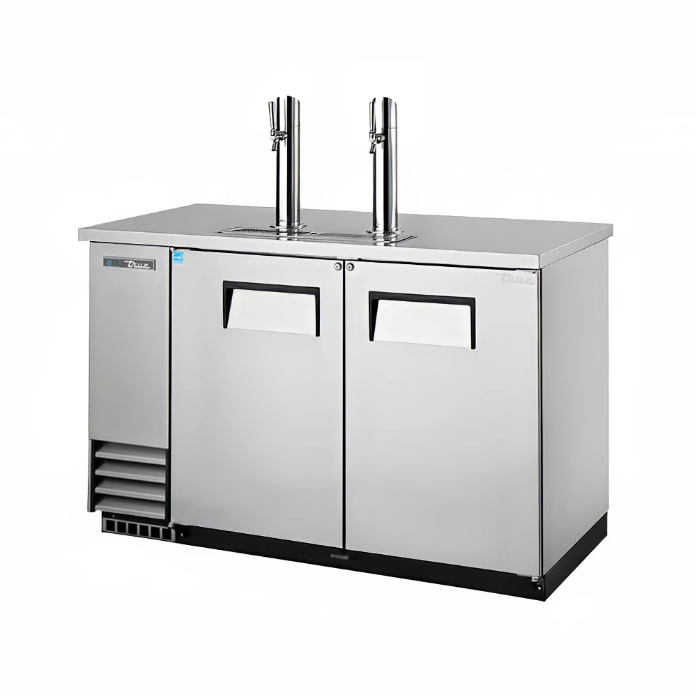 True TDD-2-S-HC 59" Kegerator Beer Dispenser w/ (2) Keg Capacity - (2) Columns, Stainless, 115v
