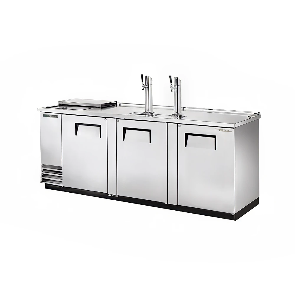 True TDD-4CT-S-HC 90" Kegerator Beer Dispenser w/ (4) Keg Capacity - (2) Columns, Stainless, 115v