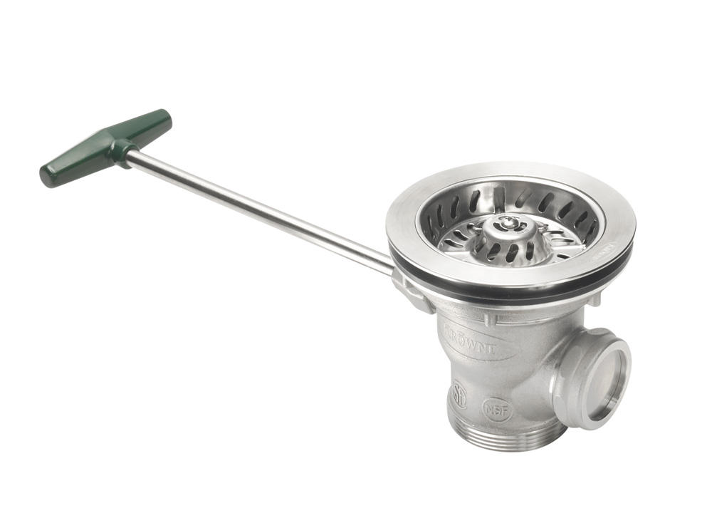 Krowne 22-800 Ball Valve Waste Drain w/ 1 1/4" Overflow Outlet, 3 1/2" Sink Opening