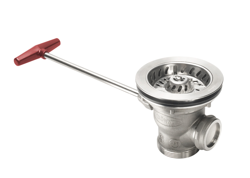 Krowne 22-850 Ball Valve Waste Drain w/ 1 1/4" Overflow Outlet, 3 1/2" Sink Opening
