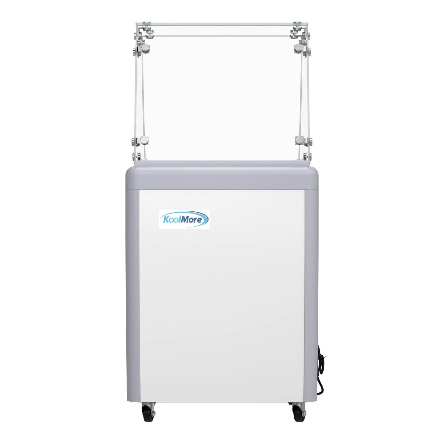 Koolmore KM-GDC-26SD-FG 26 In. Commercial 5-Pan Gelato Ice Cream Dipping Cabinet Display Freezer With Sliding Glass Door And Sneeze Guard- 6 Cu Ft.