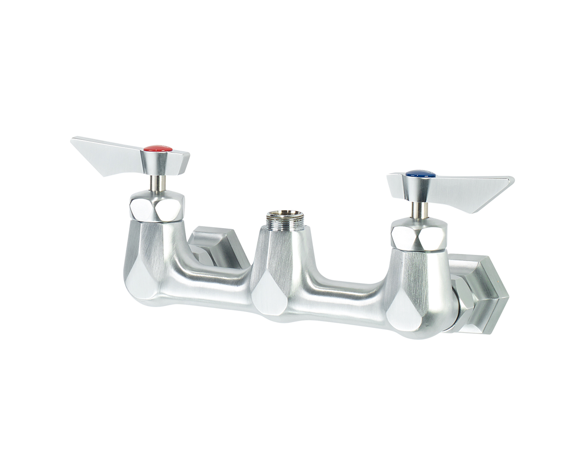 Krowne DX-8XX Wall Mount Faucet Base w/ 8" Centers - 1/2" NPT Female Inlet