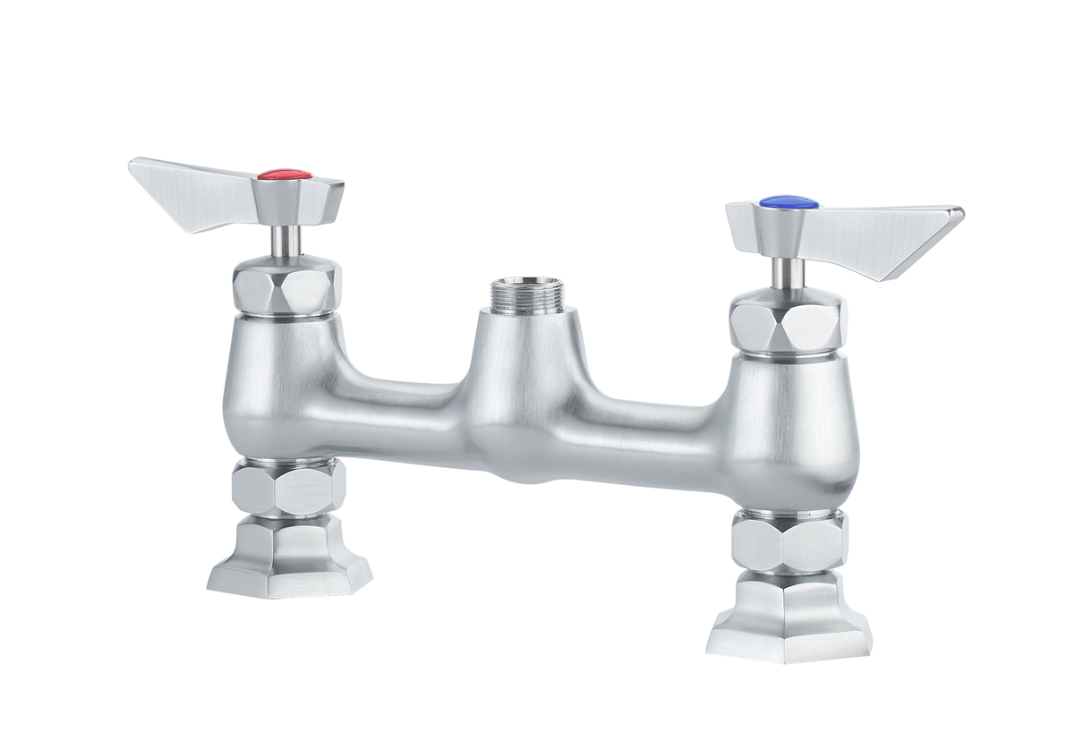 Krowne DX-9XX Deck Mount Faucet Base w/ Lever Handles - 1/2" NPT Male Inlet