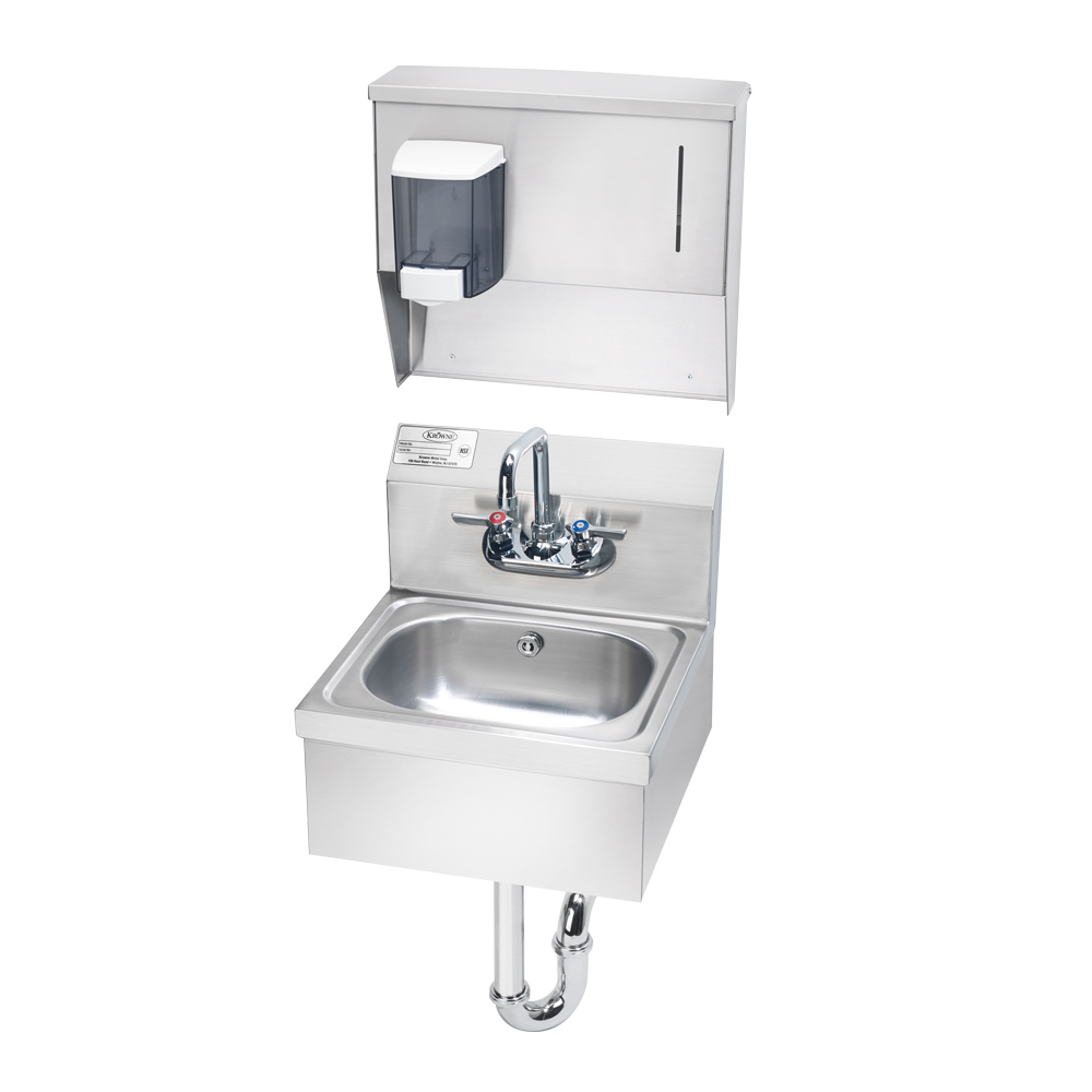 Krowne HS-8 Wall Mount Commercial Hand Sink w/ 14"L x 10"W x 6"D Bowl, Soap Dispenser