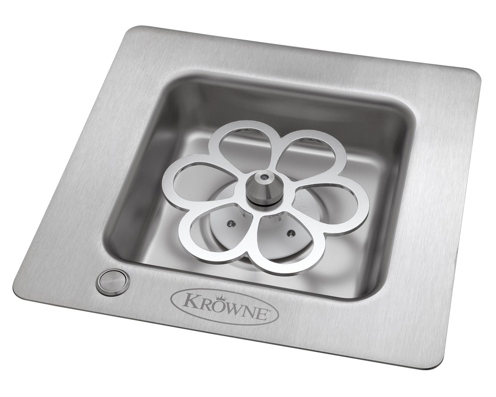 KROWNE KR-LC2GF-E 7 5/8 inch Drop In Glass Chiller with Extended Lines, LED, 8-11/16 inch L x 8-11/16 inch W