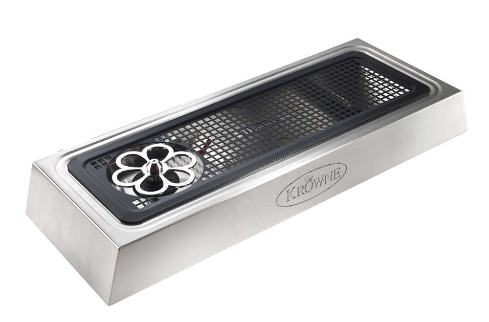 KROWNE KR-LC2GF-TAP Countertop Liquid CO2 Glass Chiller with Drip Tray, LED, 25-1/4 inch L x 9-1/4 inch W
