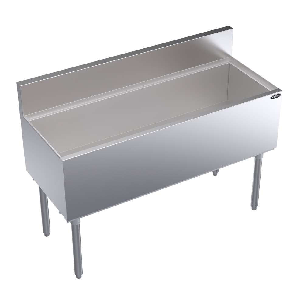 KROWNE KR19-48 Royal Series Cocktail Station with 147 lb Ice Bin, Stainless Steel, 48 inch W x 19 inch D