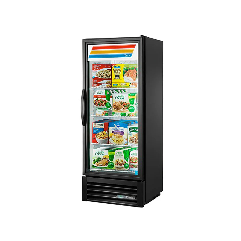 True GDM-12F-HC~TSL01 24 7/8" One Section Display Freezer w/ Swing Door - Bottom Mount Compressor, Black, 115v
