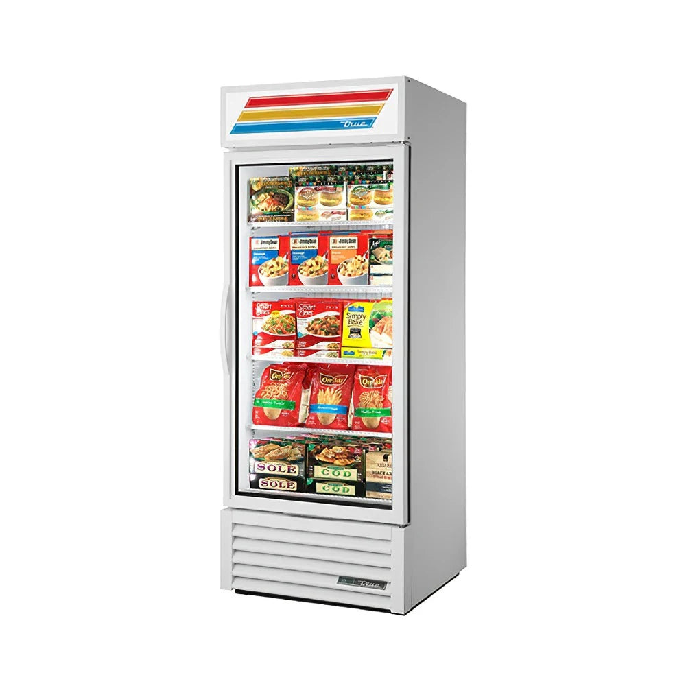 True GDM-26F-FLX-HC~TSL01 30" GDM Series One Section Glass Door Merchandiser - (1) Right Hinge Doors, White, 115v