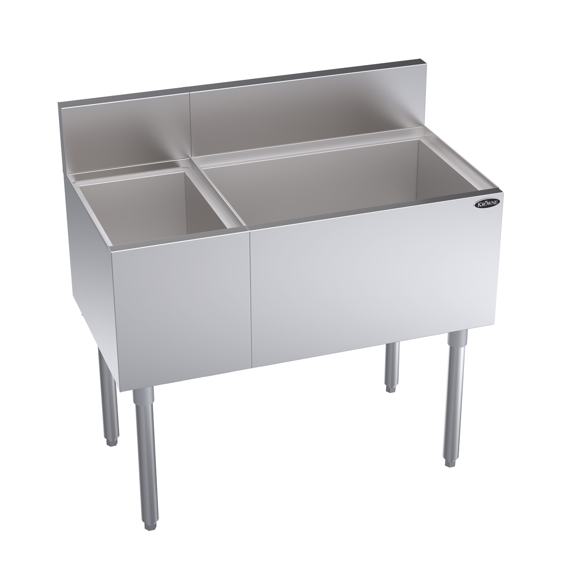 KROWNE KR19-M36R-10 Royal Series Cocktail Station with 74 lbs Ice Bin, Stainless Steel, 36 inch W x 19 inch D