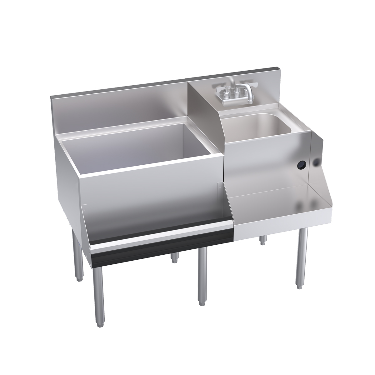 KROWNE KR24-W42L-10 Royal 1800 Series Cocktail Station with 74 lb Ice Bin, 10 Circuit Cold Plate, Stainless Steel, 42 inch W x 24 inch D
