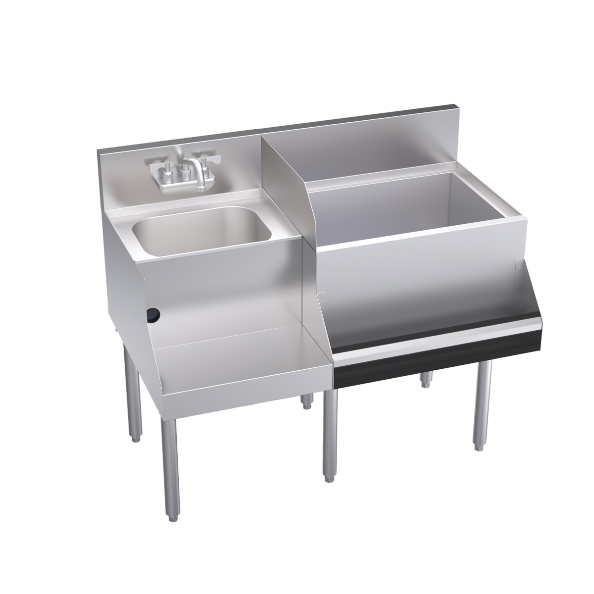 KROWNE KR24-W42R-10 Royal 1800 Series Cocktail Station with 74 lb Ice Bin, 10 Circuit Cold Plate, Stainless Steel, 42 inch W x 24 inch D