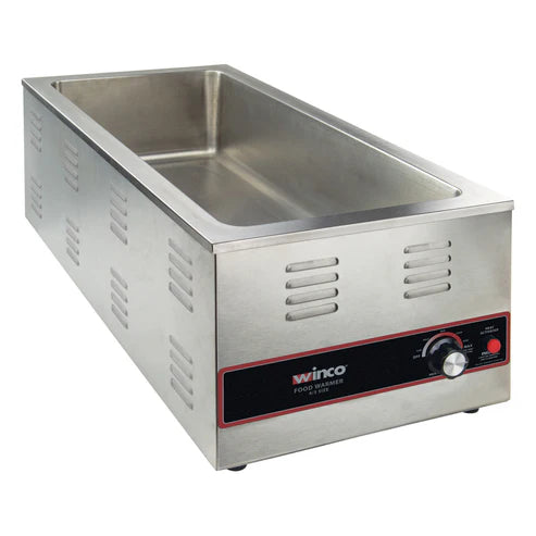 Winco FW-L600 Countertop Food Warmer - Wet w/ (4) 1/3 Pan Wells, 120v