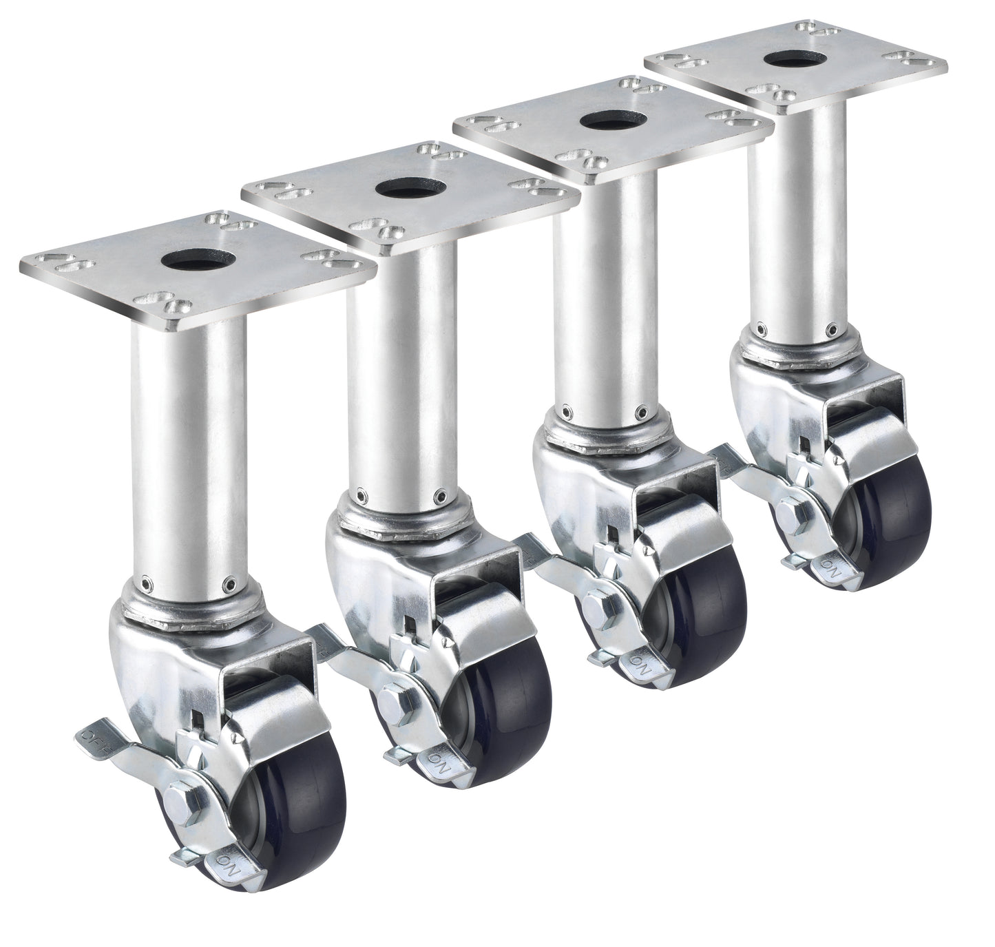 Krowne 28-117S 3" Adjustable Height Plate Caster w/ 220 lb Capacity - 8 1/2" to 10 1/2", for Pitco Fryers