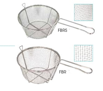 WINCO FBRS-11 Round 6mm Wire Mesh Fryer Basket, 10-7/16 inch Dia, Nickel Plated