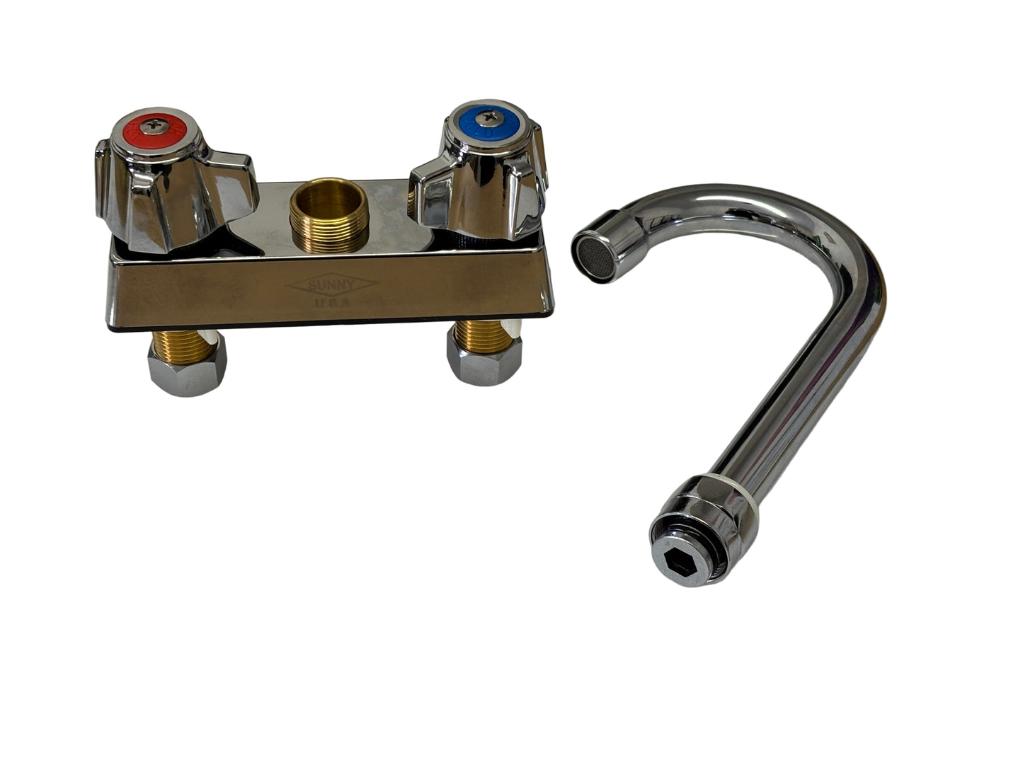 Sunny DF-400 / SDF-400G Bar Faucet – Deck Mount, 6" Gooseneck Spout, Heavy Duty, 4" Center
