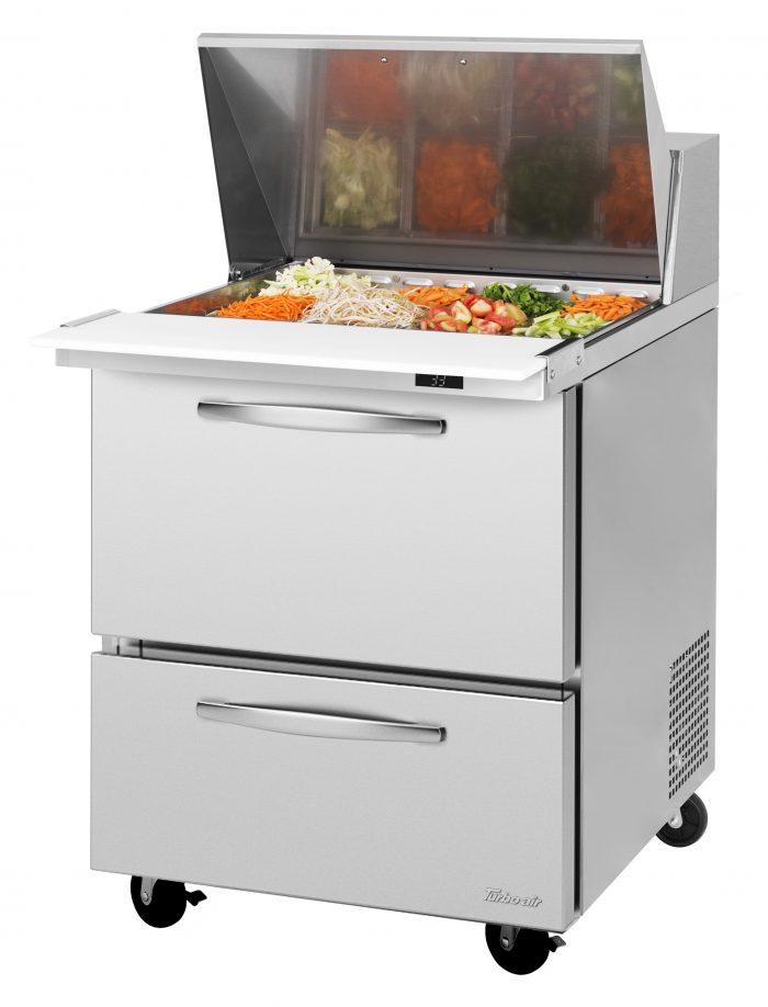 Turbo Air PST-28-12-D2-N 27" PRO Series Mega Top Sandwich/Salad Prep Table w/ Refrigerated Base, 115v