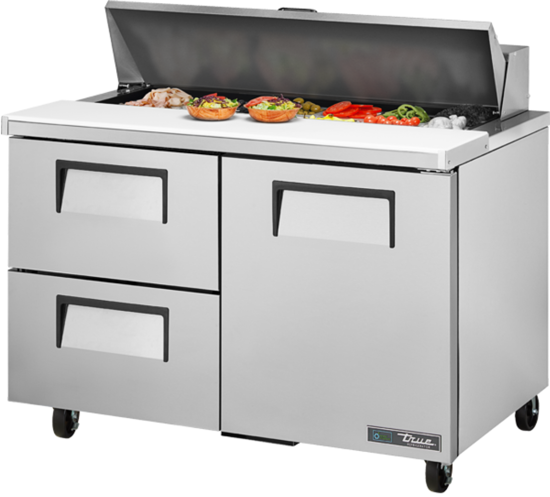 True TSSU-48-12D-2-HC ADA 48" TSSU Series Sandwich/Salad Prep Table w/ Refrigerated Base, 115v