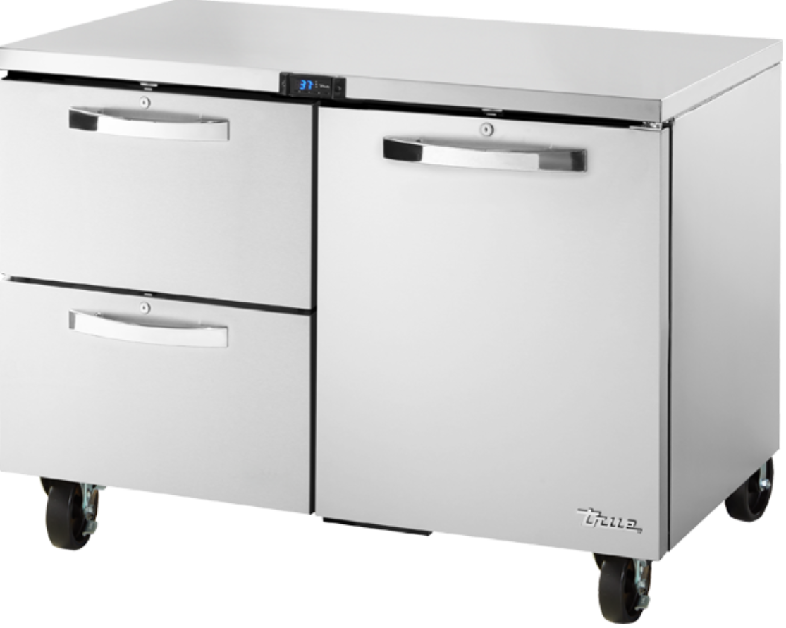 True TUC-48D-2-HC~SPEC3 48" W Undercounter Refrigerator w/ (2) Sections, (2) Drawers & (1) Door, 115v