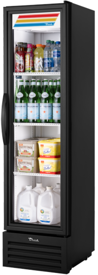 True T-11G-HC~TSL01 19 1/4" One Section Reach In Refrigerator, (1) Left Hinge Glass Door, 115v