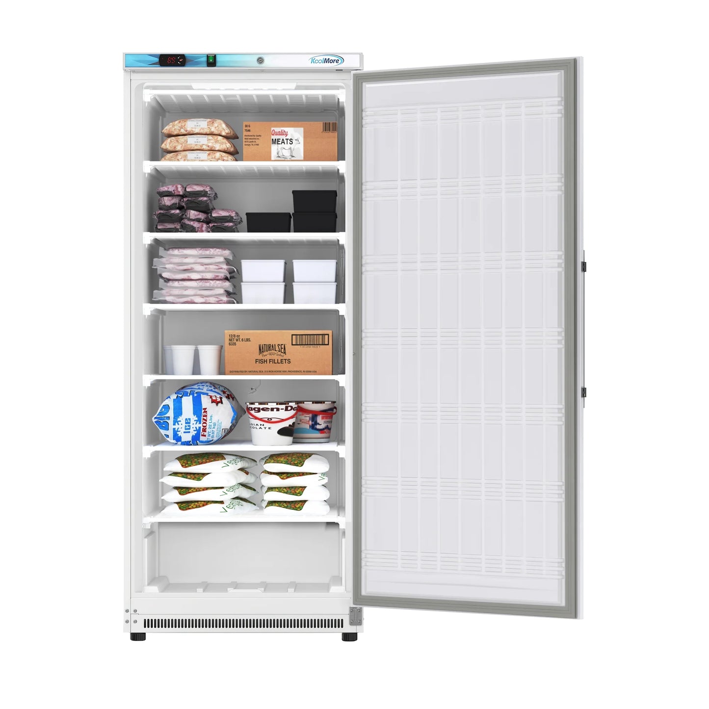 Koolmore KM-FMD20WH Commercial Upright Freezer 30.1"L 21 Cu. Ft. White Manual Defrost