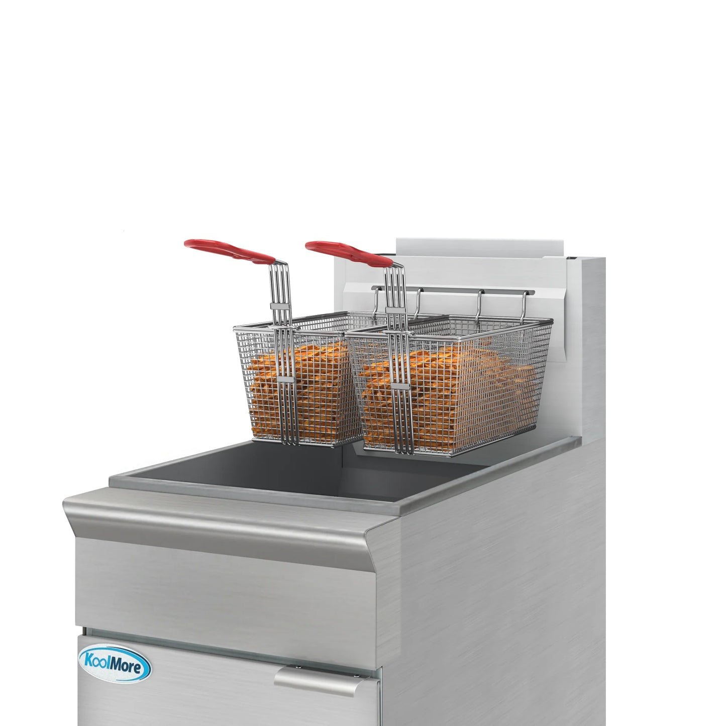 Koolmore KM-FDF50-NG 50 lb. Natural Gas Stainless Steel Floor Fryer - 120,000 BTU