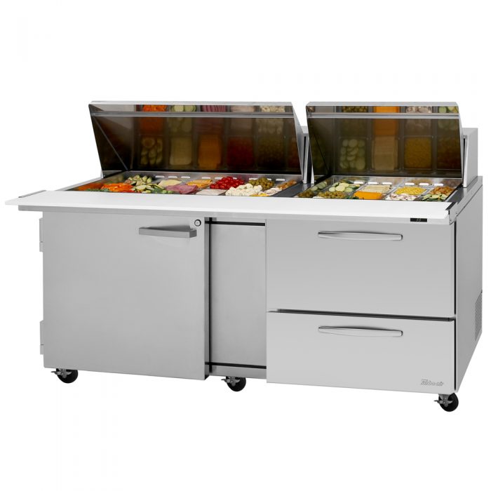 Turbo Air PST-72-D2R(L)-N 72 5/8" PRO Series Sandwich/Salad Prep Table w/ Refrigerated Base, 115v