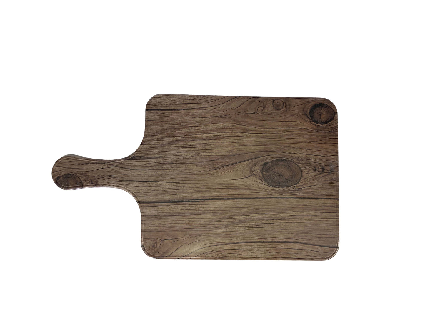 Thunder Group SB608S 8 1/2" x 7" Sequoia Faux Wood Melamine Serving Board with Handle