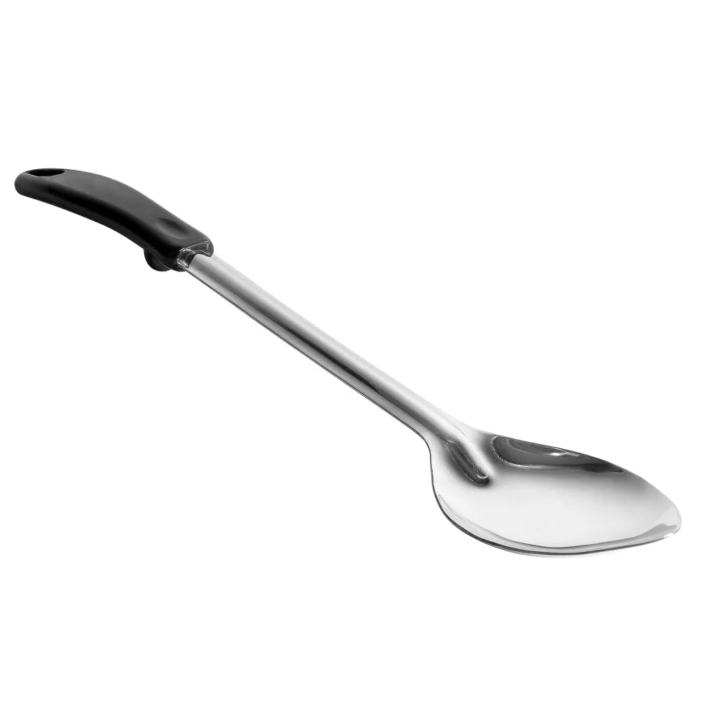 WINCO BHOP-15 Solid Basting Spoon with Stop Hook and Plastic Handle (15 inch L), Stainless Steel