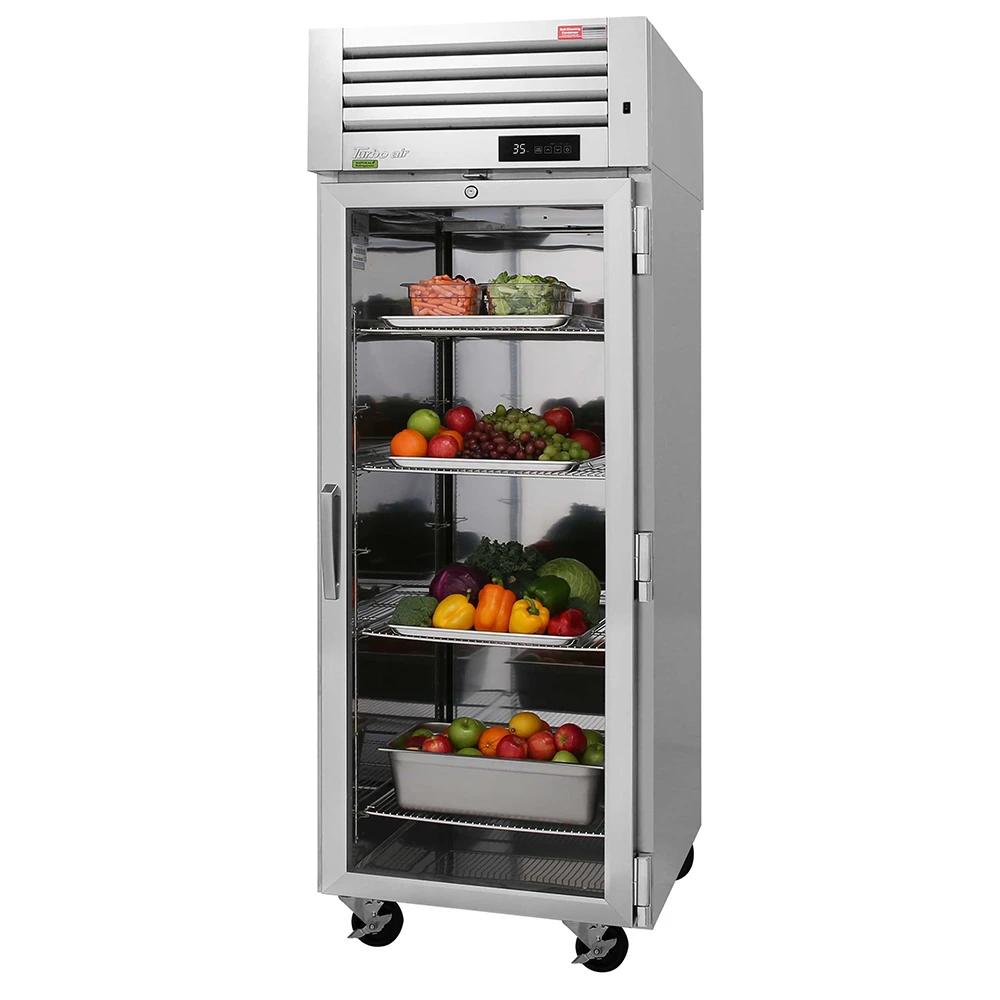 Turbo Air PRO-26R-G-N 28 3/4" One Section Reach In Refrigerator, (1) Right Hinge Glass Door, 115v