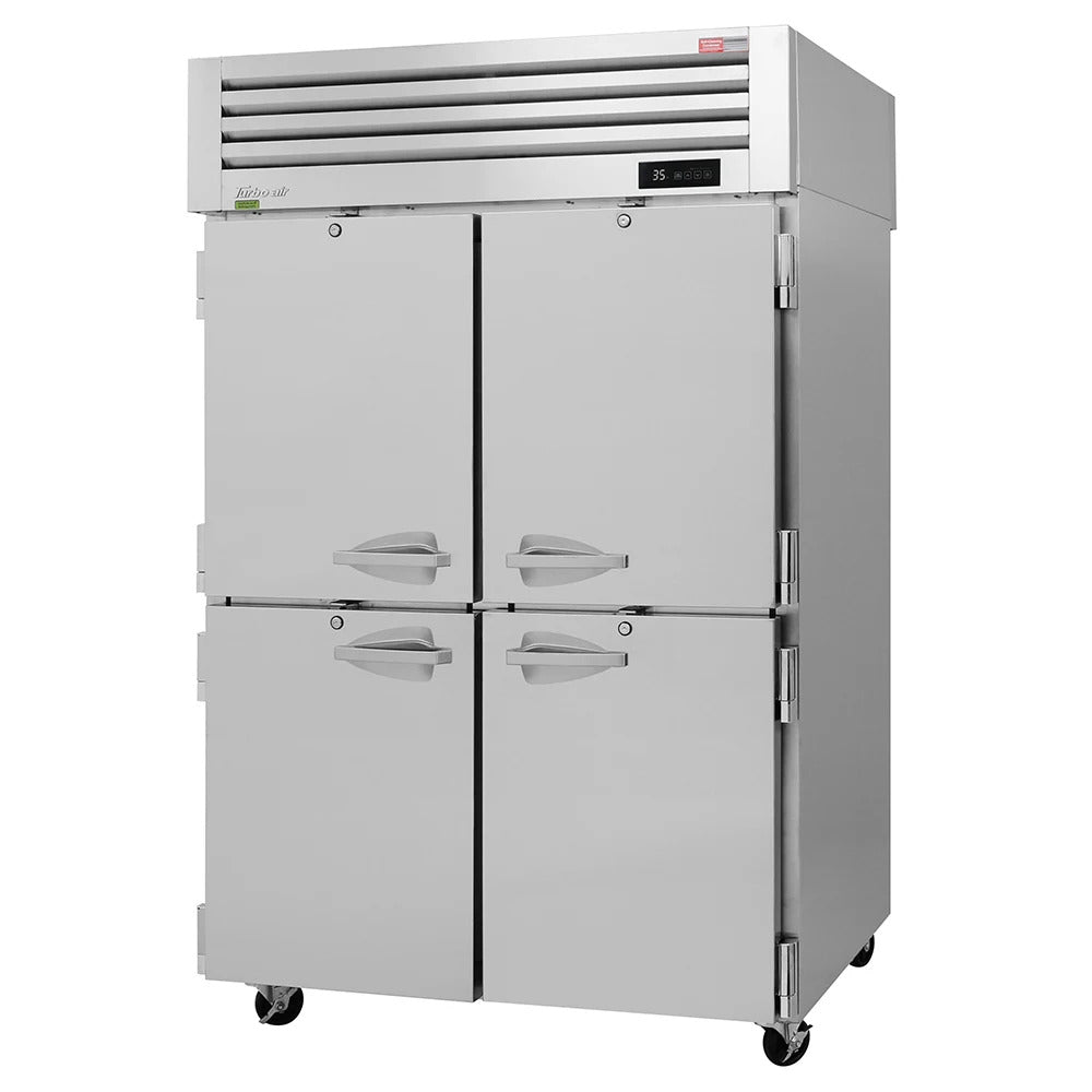 Turbo Air PRO-50-4R-N 51 3/4" Two Section Reach In Refrigerator, (4) Left/Right Hinge Solid Doors, 115v
