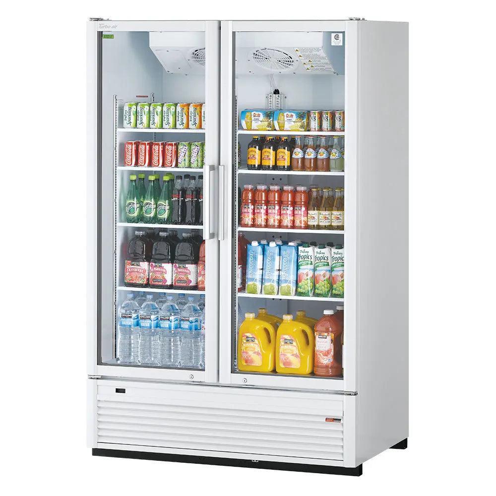 Turbo Air TGM-47SD-N 51" Super Deluxe Two Section Glass Door Merchandiser - (2) Left/Right Hinge Doors, White, 115v