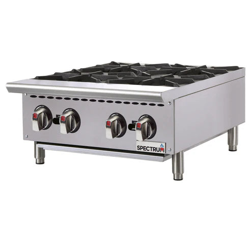 Winco NGHP-4 24" Gas Hotplate w/ (4) Burners & Manual Controls, Convertible