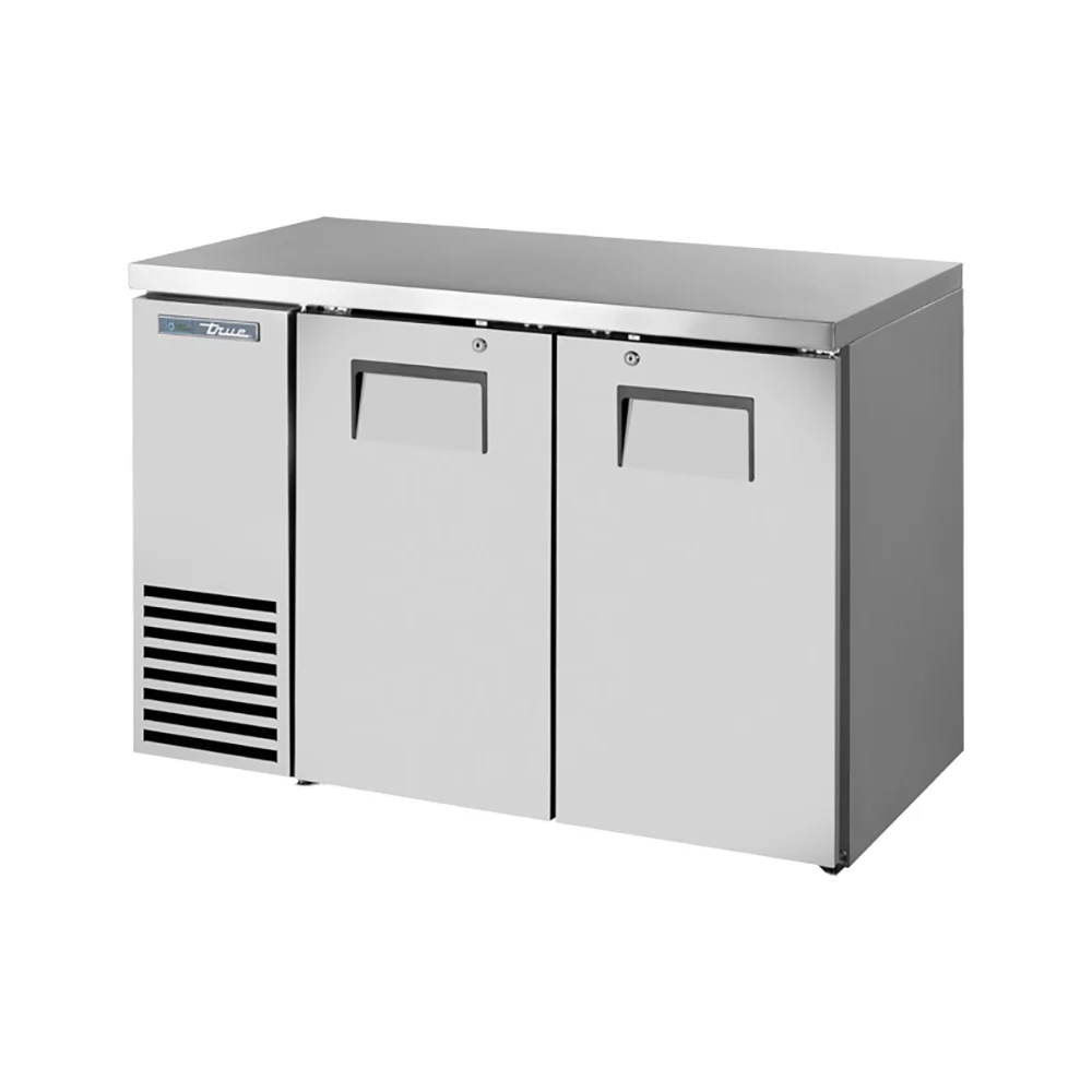 True TBB24-48-2S-Z1-SFT-S-1 48 1/8" Bar Refrigerator - 2 Swinging Solid Doors, Stainless, 115v