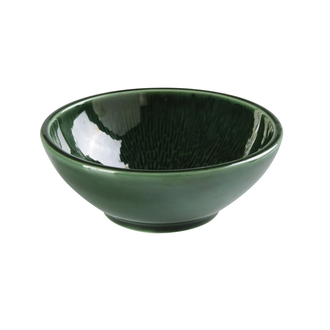 Yanco GG-808 32 oz Round Noodle Bowl - Ceramic, Green Gem
