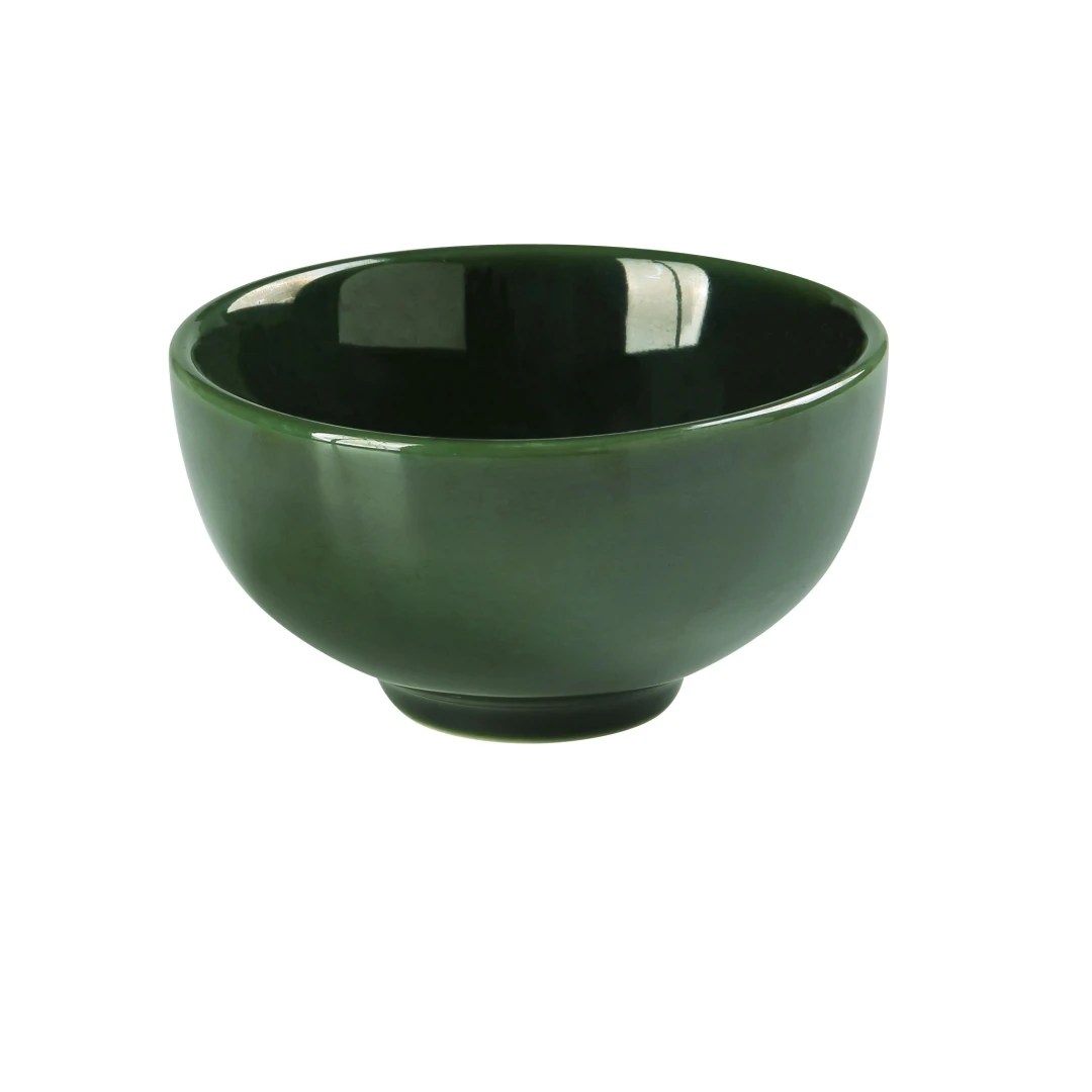 Yanco GG-805 9 oz Round Soup Bowl - Porcelain, Green Gem