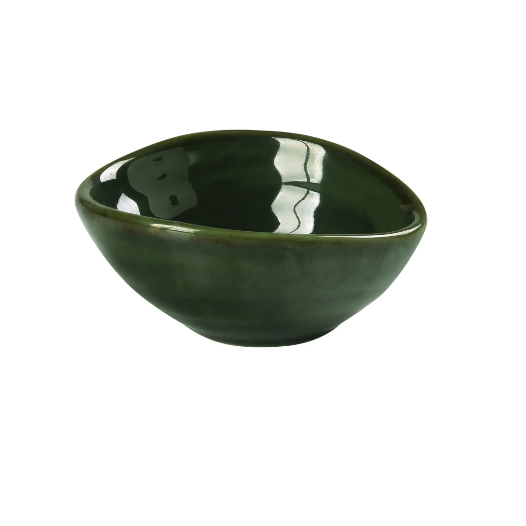 Yanco GG-804 2 oz Rectangular Sauce Dish - Ceramic, Green Gem