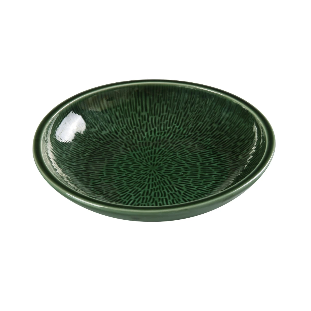 Yanco GG-610 30 oz Round Soup/Salad Bowl - Ceramic, Green Gem