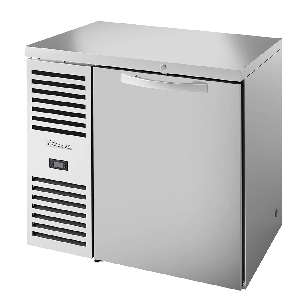 True TBR36-RISZ1-L-S-S-1 36" Bar Refrigerator - 1 Swinging Solid Door, Stainless, 115v