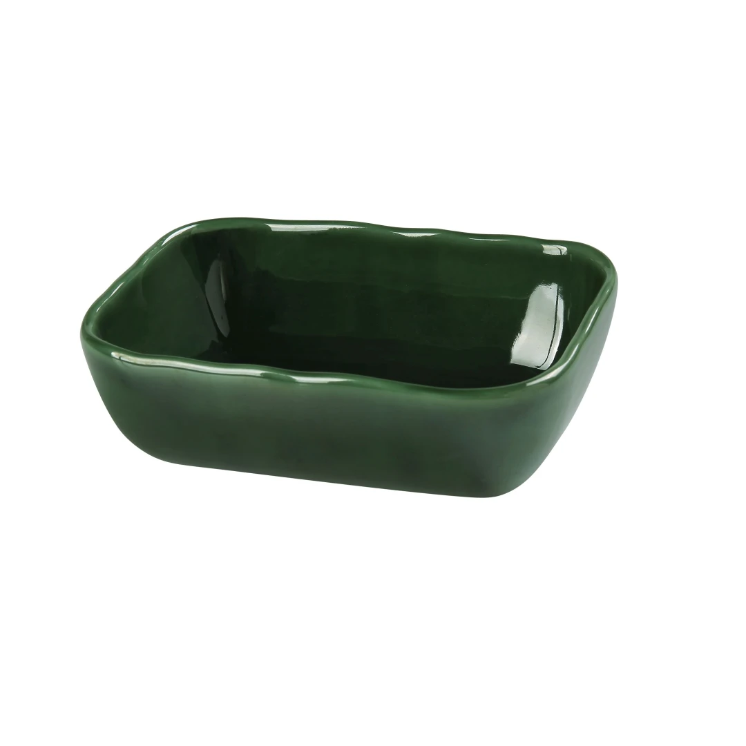 Yanco GG-305 10 oz Rectangular Salad Bowl - Ceramic, Green Gem