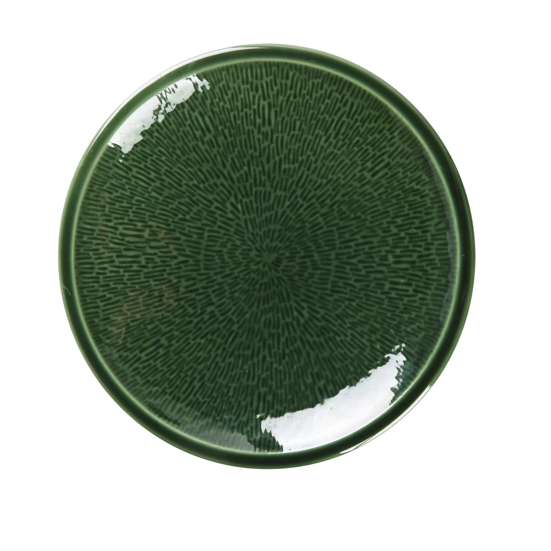 Yanco GG-110 10" Round Deep Coupe Dinner Plate - Ceramic, Green Gem
