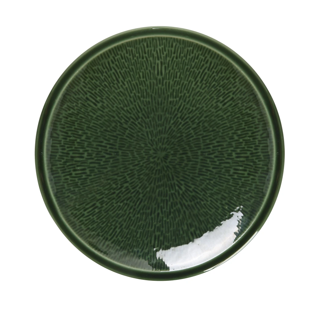 Yanco GG-111 11 1/8" Round Deep Coupe Dinner Plate - Ceramic, Green Gem