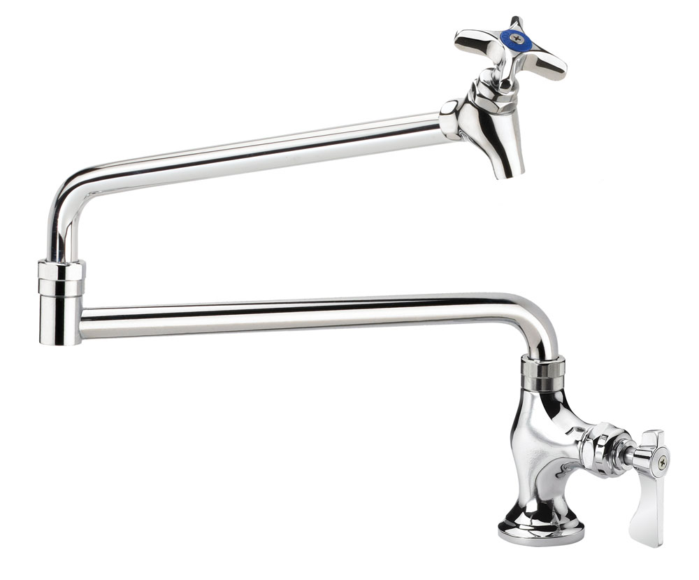 Krowne 16-163L Deck Mount Pot Filler Faucet w/ 24" Double Jointed Swing Nozzle