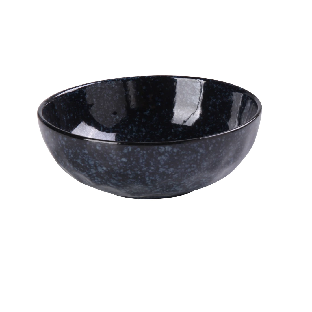 Yanco BL-807 28 oz Round Salad Bowl - Ceramic, Blue Star