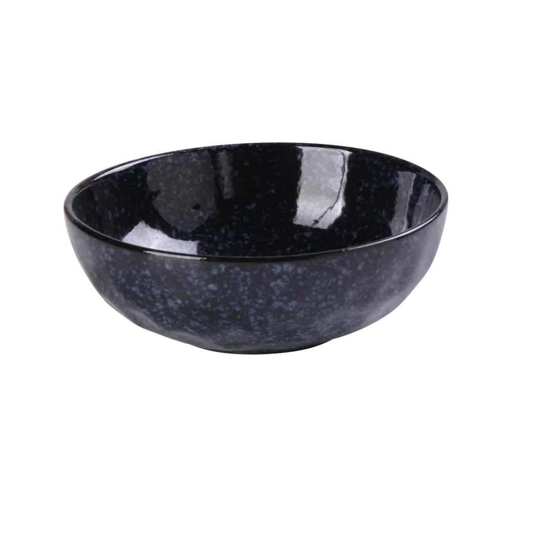 Yanco BL-808 30 oz Round Noodle Bowl - Ceramic, Blue Star