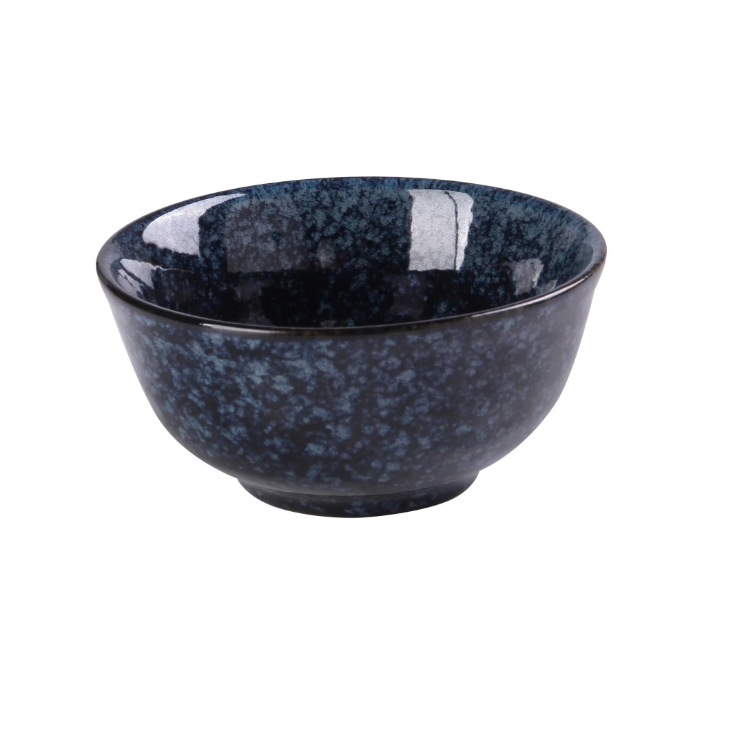 Yanco BL-805 10 oz Round Rice Bowl - Ceramic, Blue Star