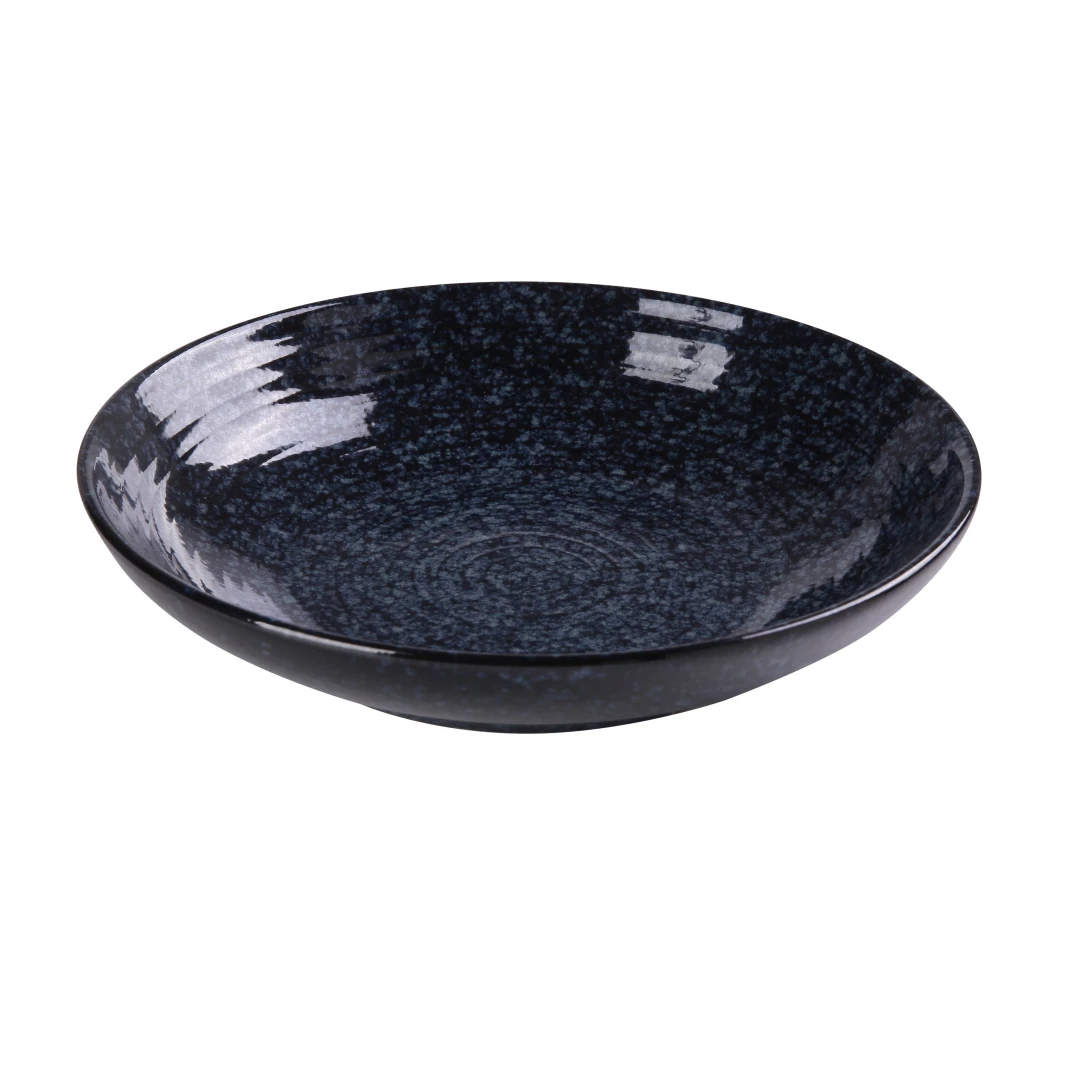 Yanco BL-609 28 oz Round Soup/Salad Bowl - Ceramic, Blue Star