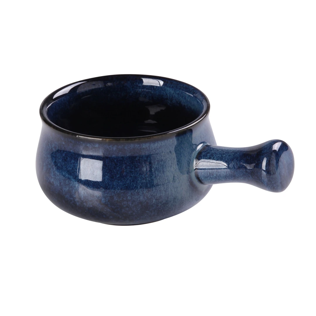 Yanco BL-4105 22 oz Round Skillet Bowl - Ceramic, Blue Star